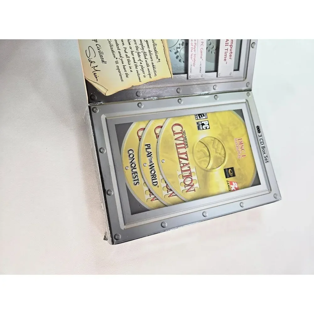 Sid Meier’s Civilization III Complete PC CD-ROM Complete 3 Disc Box Set 2K Games